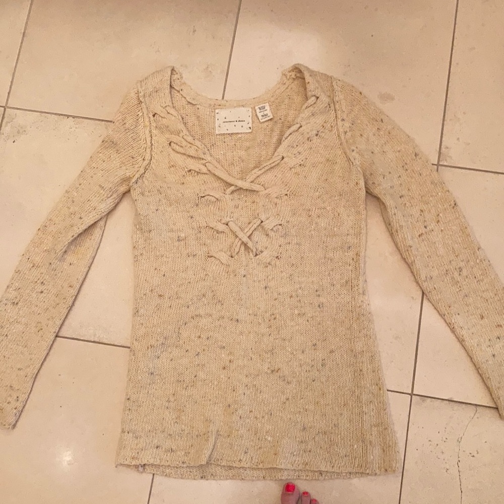 Speckled cream knit sweater/tunic